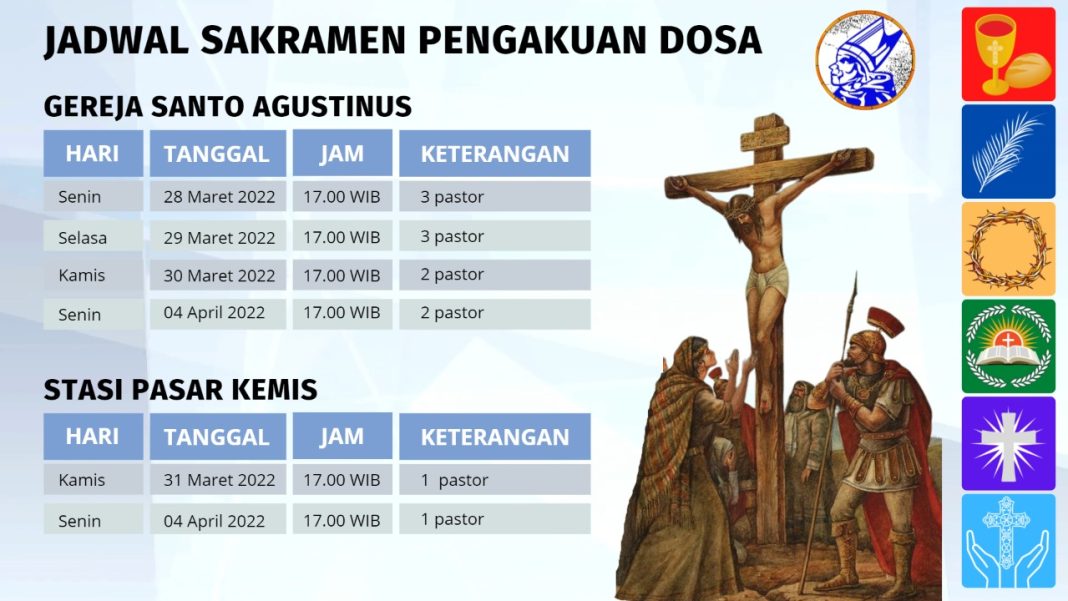 Jadwal Lengkap Pengakuan Dosa, Ibadat Tobat Dan Ibadat Pekan Suci ...