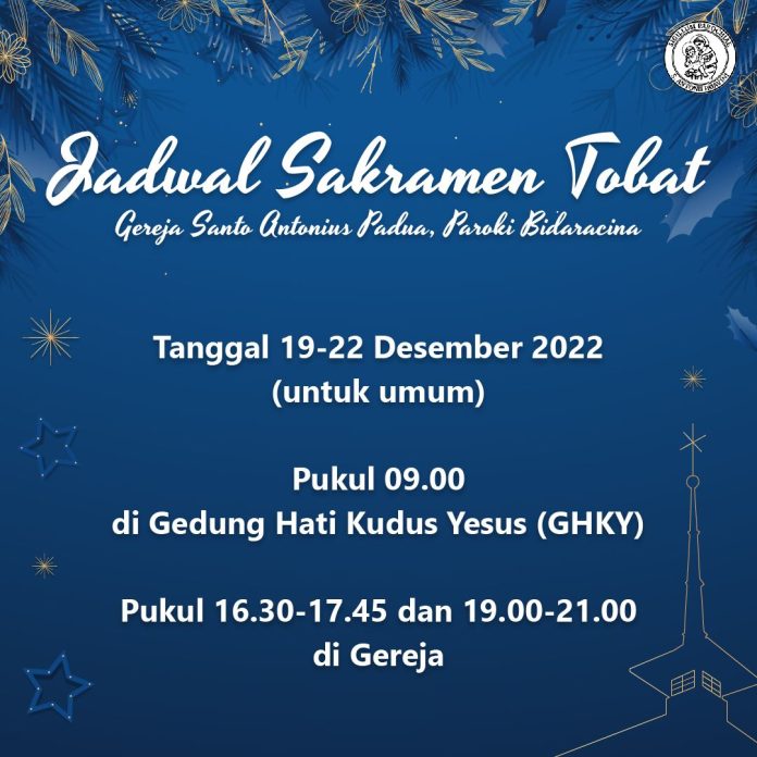 JADWAL PENGAKUAN DOSA DAN MISA NATAL 2022 – TAHUN BARU 2023 PAROKI DI ...