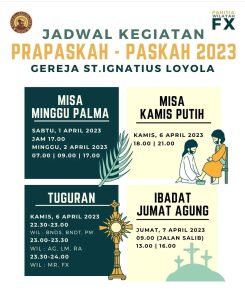 JADWAL PEKAN SUCI – TRI HARI SUCI 2023 SELURUH PAROKI DI KEUSKUPAN ...