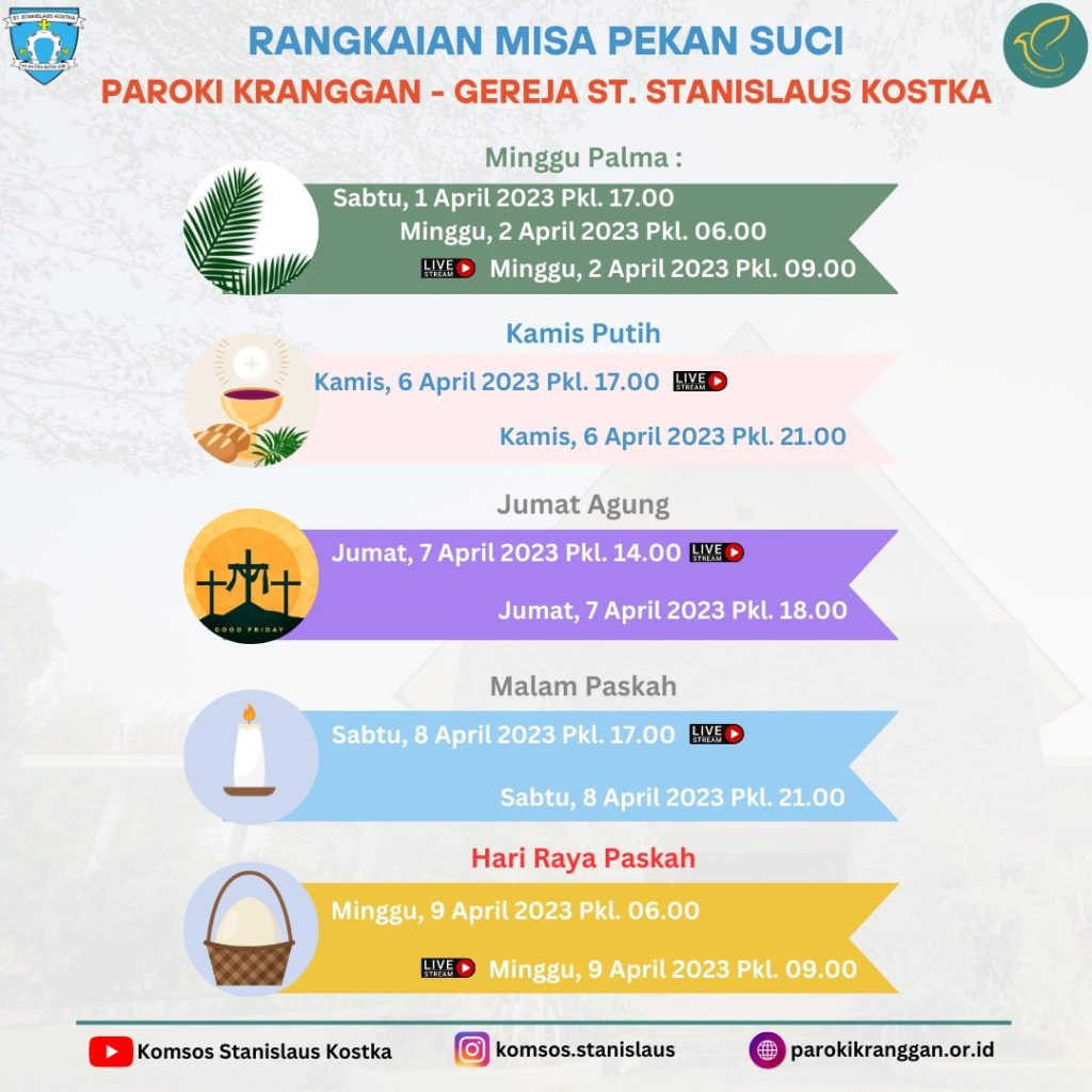 JADWAL PEKAN SUCI – TRI HARI SUCI 2023 SELURUH PAROKI DI KEUSKUPAN ...