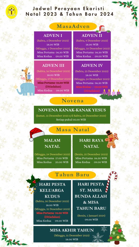 Jadwal Pengakuan Dosa, Misa Natal 2023 Dan Misa Tahun Baru 2023 Di ...